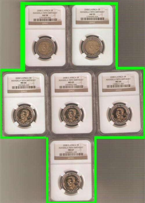 $$$ A NICE NGC GRADED 2008 N/MANDRLA B/DAY SET AU55 58 MS64 65 66 67 $$$$