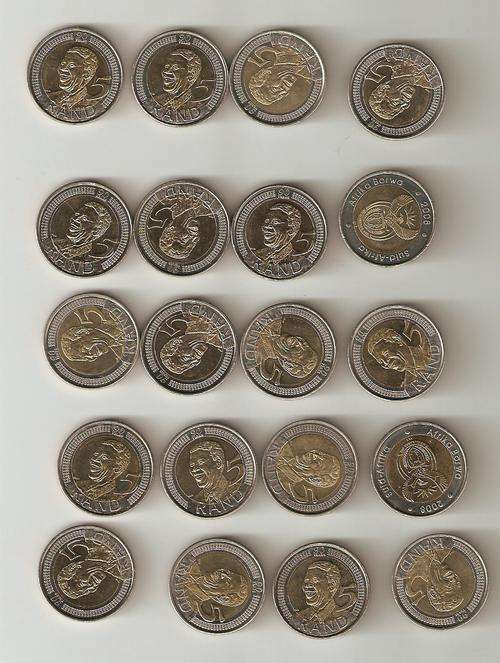 $$$ 10 UNCIRCULATED 2008 N/MANDELA B/DAY COINS BID IS PER COIN $$$$
