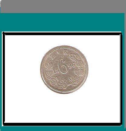 $$$$ 1896 6 PENCE PAUL KRUGER COIN IN VERY GOOD CONDITION $$$$