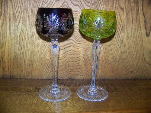 Two lovely coloured Chrystal Glasses