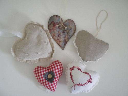Collection of pretty fabric hearts