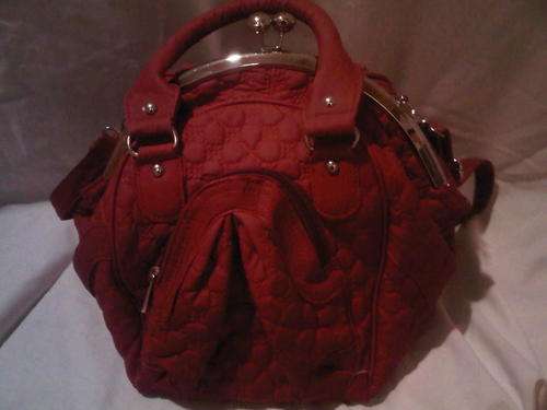 **Lovely Handbag** Red Bubble handbag with Quilt Detail