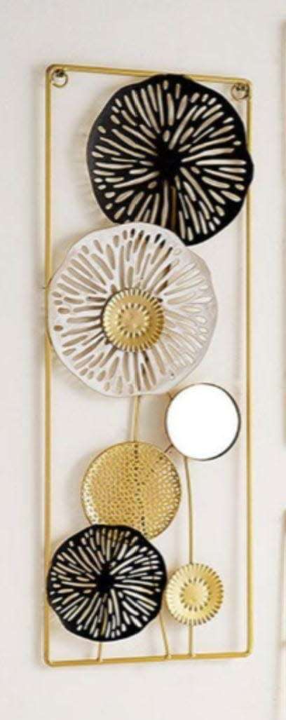 Metal wall art with mirror