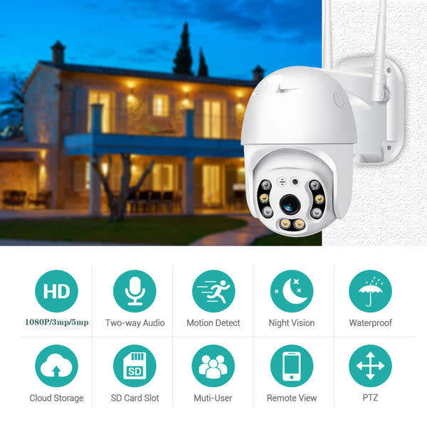 Wifi camera smart security 1080HD with motion tracking Pan/Tilt