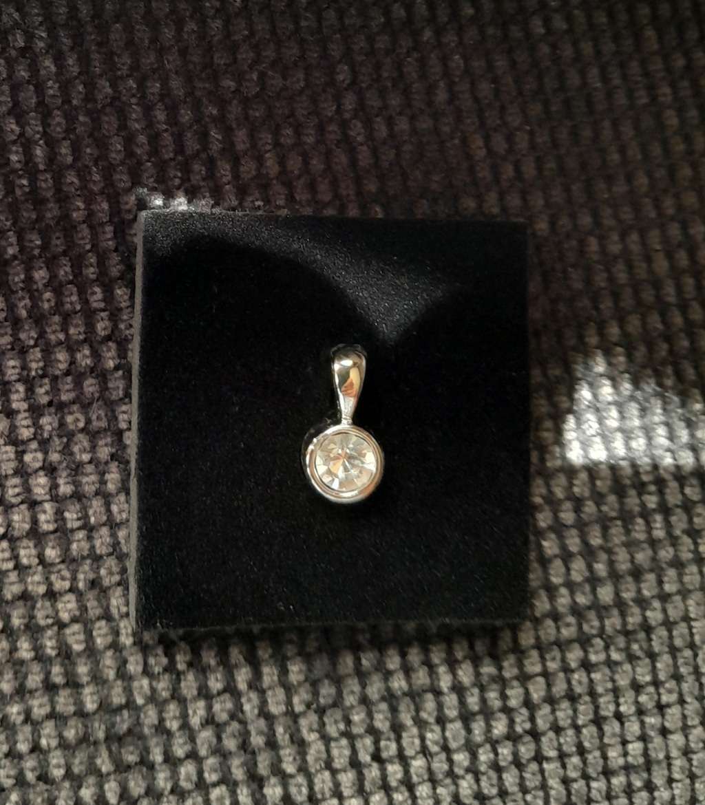 Stainless steel cubic zirconia pendant