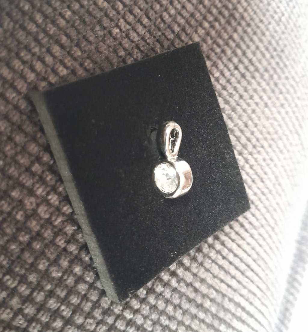 Stainless steel cubic zirconia pendant