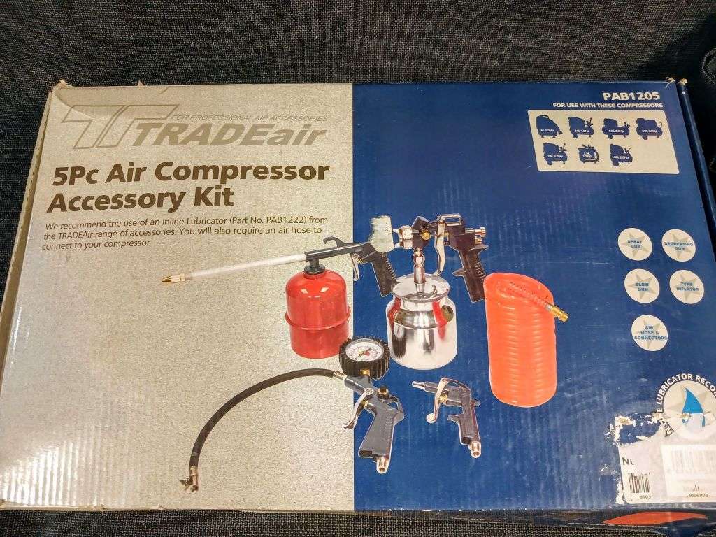 Tradeair 5 piece Air Compressor Accessories Kit Brand New