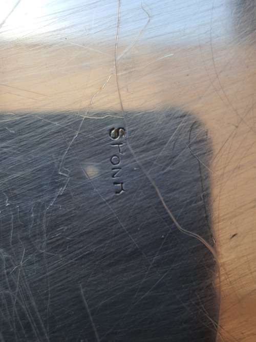 AN ANTIQUE SILVER PLATED SERVING TRAY STAMPED SP ON K