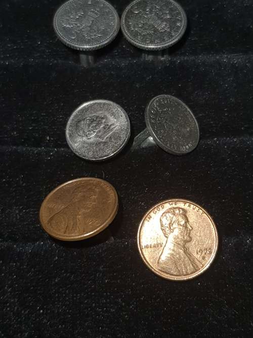 A JOBLOT COIN CUFFLINKS
