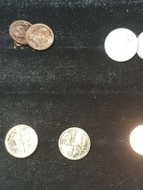 A JOBLOT COIN CUFFLINKS
