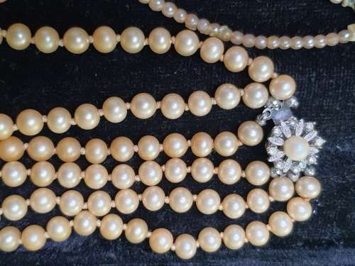A VINTAGE JOBLOT CULTURED PEARL NECKLACES SOME MAY NEED NEW CLASPS SOLD AS IS