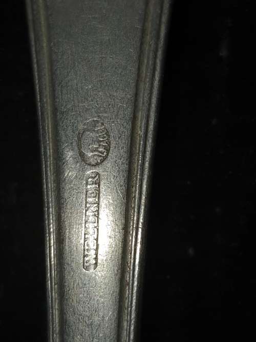 A VINTAGE METAL  SOUP LADEL FOR CATERERS OR COLLECTORS SOLD AS IS