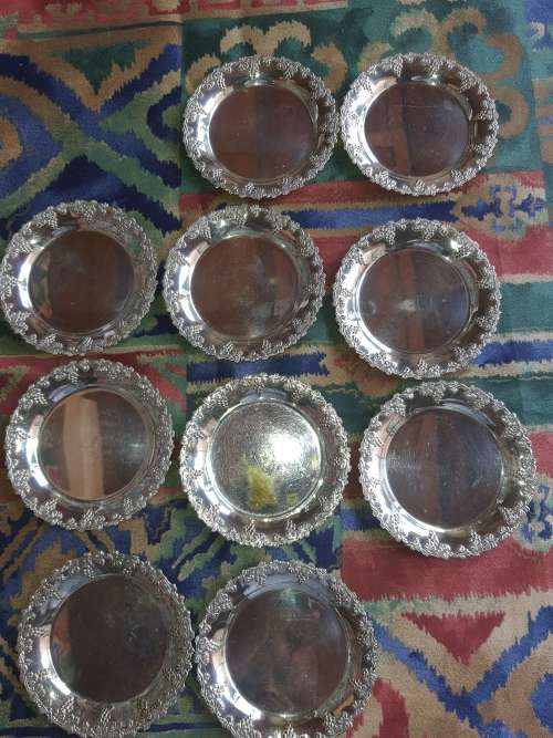 10 ROUND CANOP`E SILVER PLATED ON BROZE FINGER PLATES MADE IN SWEDEN