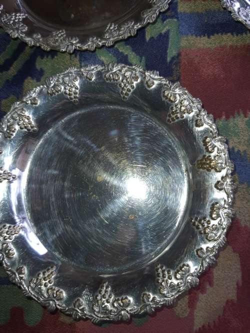 10 ROUND CANOP`E SILVER PLATED ON BROZE FINGER PLATES MADE IN SWEDEN