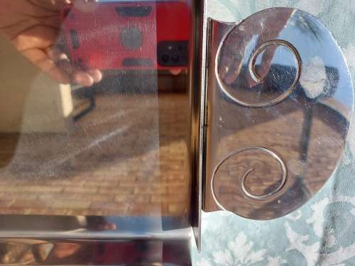 A PERFECT CONDITION HEAVY STAINLESS STEEL SERVING TRAY SOLD AS IS