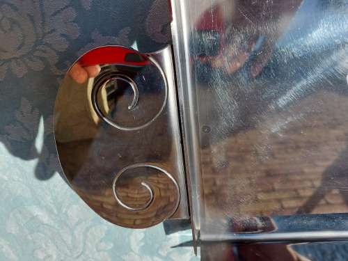 A PERFECT CONDITION HEAVY STAINLESS STEEL SERVING TRAY SOLD AS IS