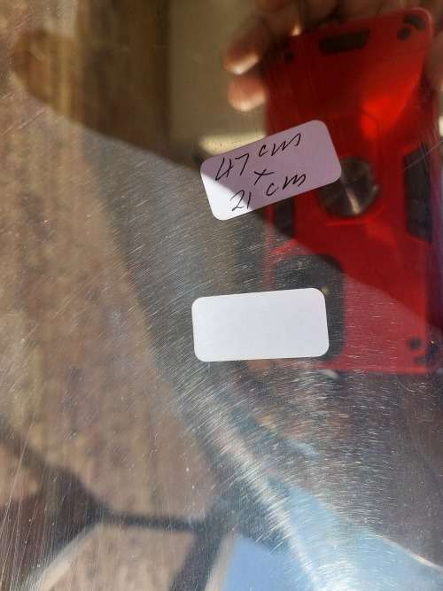 A PERFECT CONDITION HEAVY STAINLESS STEEL SERVING TRAY SOLD AS IS