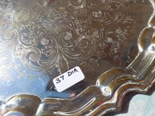 AN EDWARDIAN ART DECOR SILVER PLATED , MADE IN ENGLAND SERVING TRAY