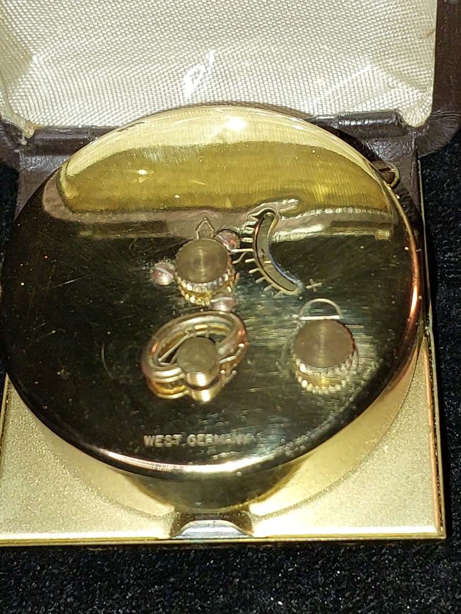 TWO VINTAGE BRONZE BEDSIDE ALARM CLOCKS