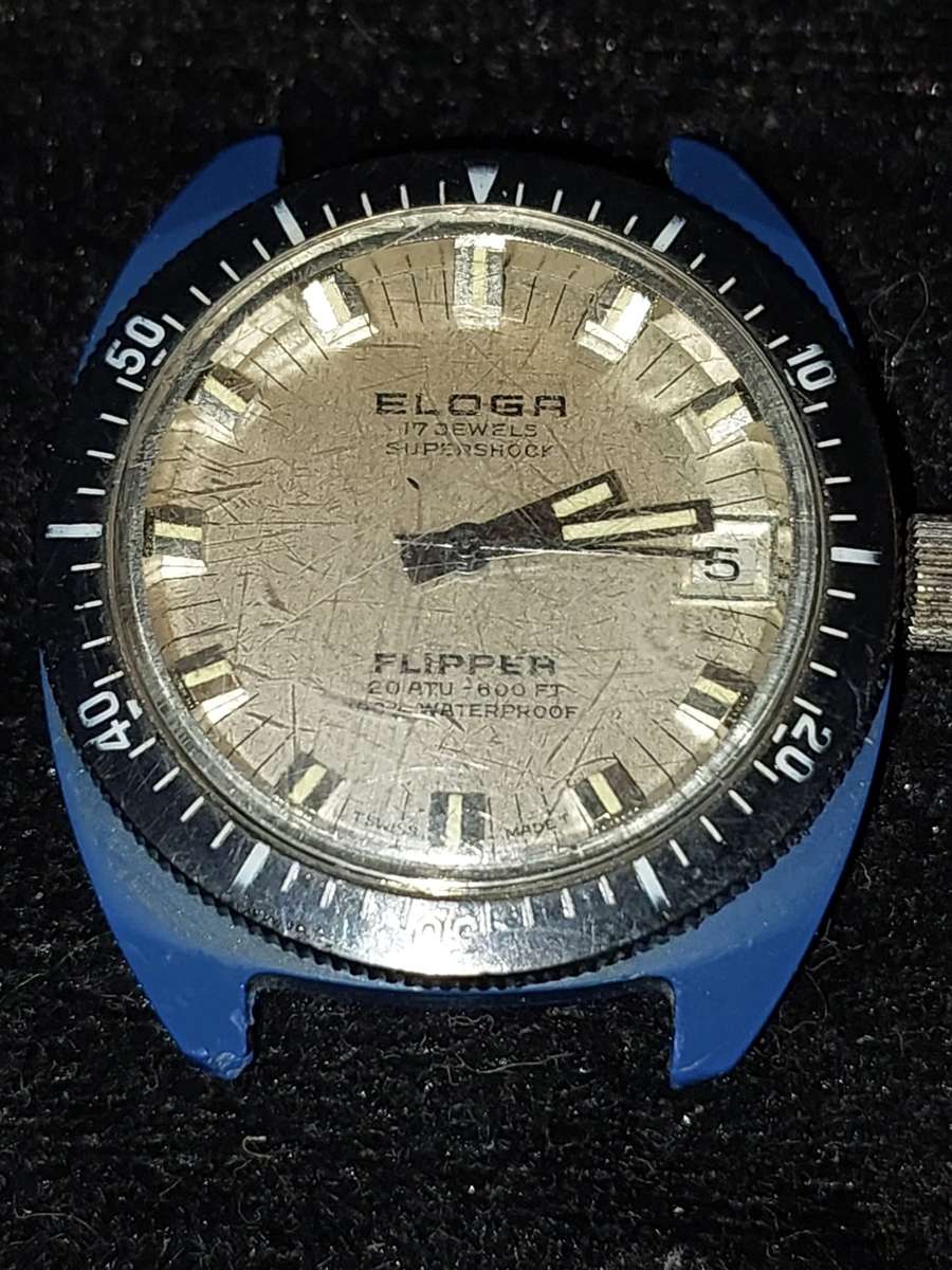 Rare Collectable Watches A ELOGA 17 JEWELS SUPERSHOCK FLIPPER 20 ATU 600FT WATERPROOF WATCH was listed for 0.00 on 20 Aug at 11 31 by Jadefairy in Johannesburg ID 622120492