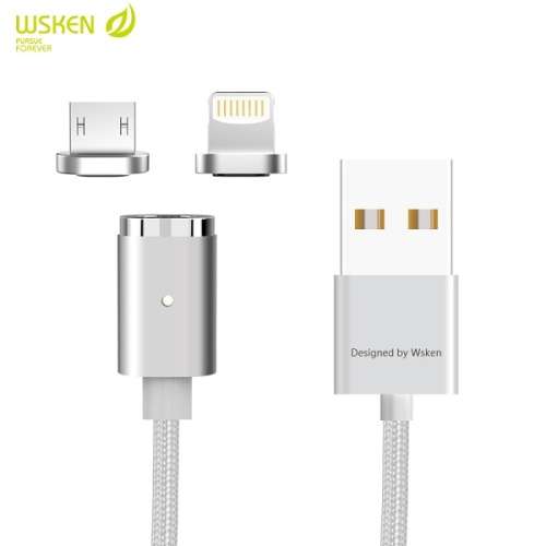 Wsken X-Cable Mini 2 Metal Magnetic Cable for MicroUSB (Android) and Lightning (iPhone)