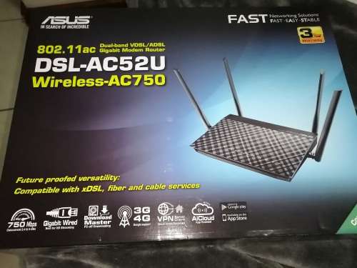 ASUS DSL-AC52U WIRELESS AC750, WIFI, 4G/3G ROUTER, IN BOX
