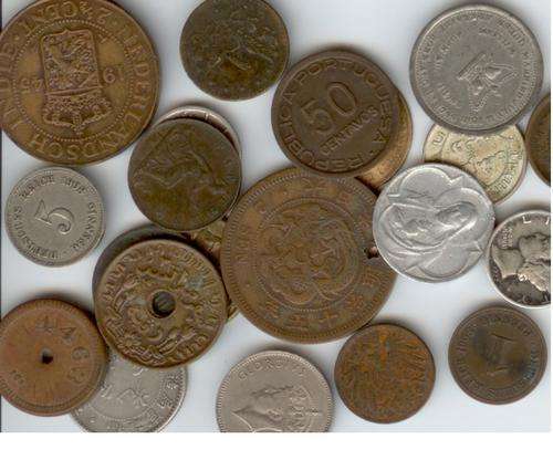 22 COINS DIFFERENT COUNTRIES!! INCLUDES US SILVER DIMES.