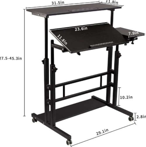 Wheels Mobile Adjustable Laptop Computer Desk Car