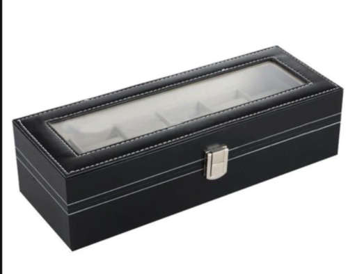 6 Compartment PU Leather Watch Display Box