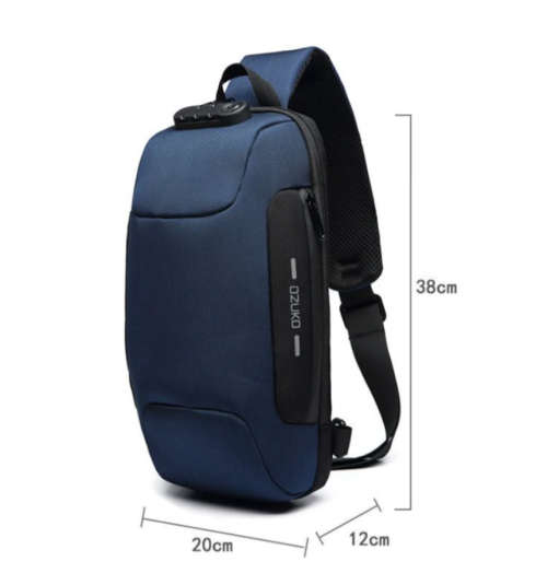 Bag Shoulder Crossbody Backpack With USB Port (Black,Red,Dark Grey,Millitary Color& Camouflage)