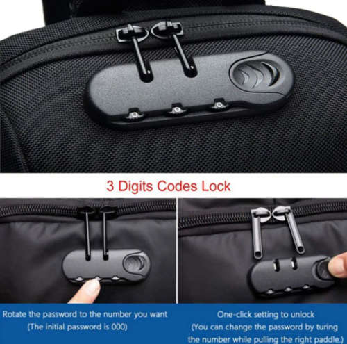 Bag Shoulder Crossbody Backpack With USB Port (Black,Red,Dark Grey,Millitary Color& Camouflage)