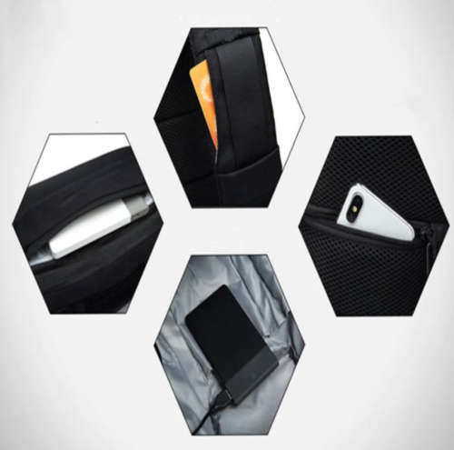 Bag Shoulder Crossbody Backpack With USB Port (Black,Red,Dark Grey,Millitary Color& Camouflage)