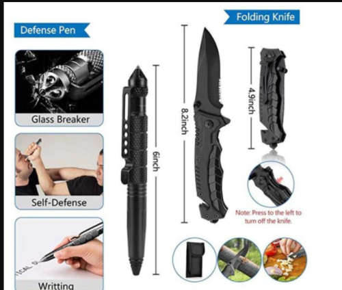 39 Pcs Multi-Function Camping/Survival Kit (Black,Red,Navy Grey & Camouflage)