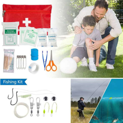 39 Pcs Multi-Function Camping/Survival Kit (Black,Red,Navy Grey & Camouflage)