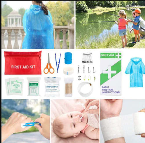 39 Pcs Multi-Function Camping/Survival Kit (Black,Red,Navy Grey & Camouflage)