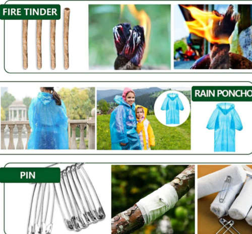 Tactical Survival Multi-Kit - 96 in 1 - Field Emergency Kit (Black & Navy Grey)