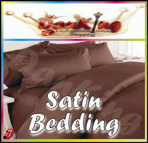 Charmeuse Chocolate Brown Pure Silk Satin Feel - King Size Bed Linen - 4 Piece