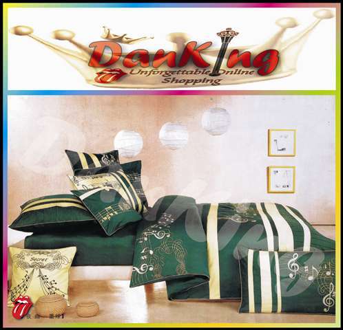 6 Piece Quality Cotton Bed Linen - Queen Size - Music Edition Duvet Set