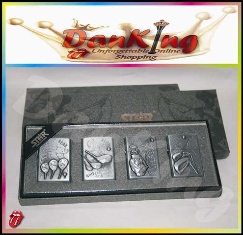 4 Piece Windproof lighter Gift Packs - Silver Golf Collection