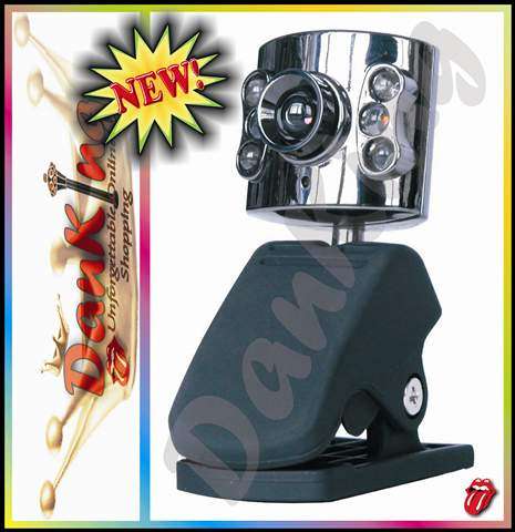 6 LED Driverless USB 2.0 PC Camera - Black Clip on