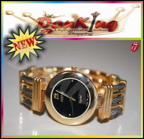 Stunning Justin Two Tone Crystal Rope Collection Watch - Black !!!