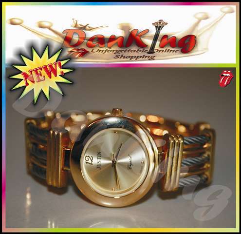 Stunning Justin Two Tone Crystal Rope Collection Watch - Gold !!!