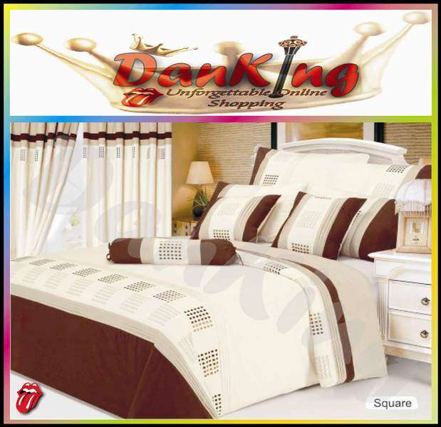 ** New Design ** Exclusive Embroided Queen or Double Bed Linen - Square Creation