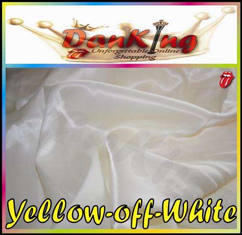 Charmeuse Yellow White Pure Silk Satin Feel - Queen Size Bed Linen - 4 Piece