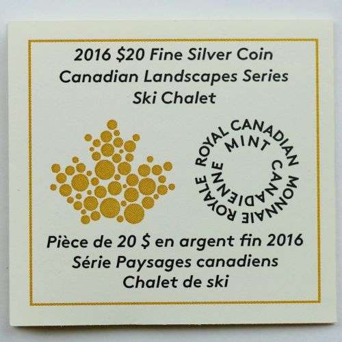 2016 $20 Fine Silver Canadian Landscape Series Ski Chalet