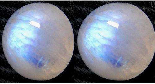 Rainbow Moonstone AA Grade Pair Of Rounds 6.53 ct Total