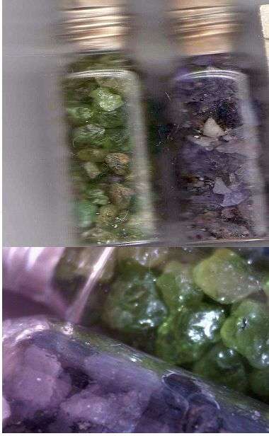 Lot of Tanzanite and Periodot 5ml Viles  (Mine Chips)