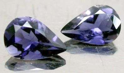 A Grade Iolite 0.60 ct Pair of  Pears 5x3mm