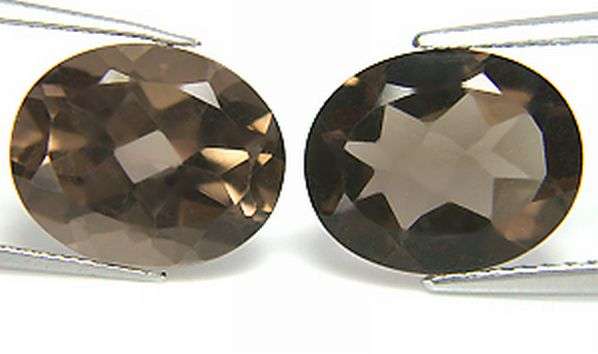 AA Grade Oval  8.48 ct Smokey Quartz Pair 11mmx9mm