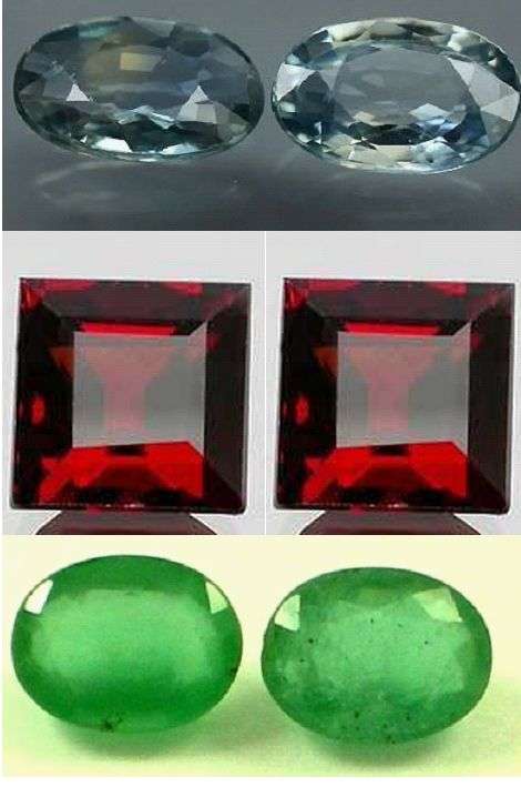 Top AA Grade Mixed Lot of Gemstones Emerald,Sapphires,Garnet Pair 2.33 ct Total